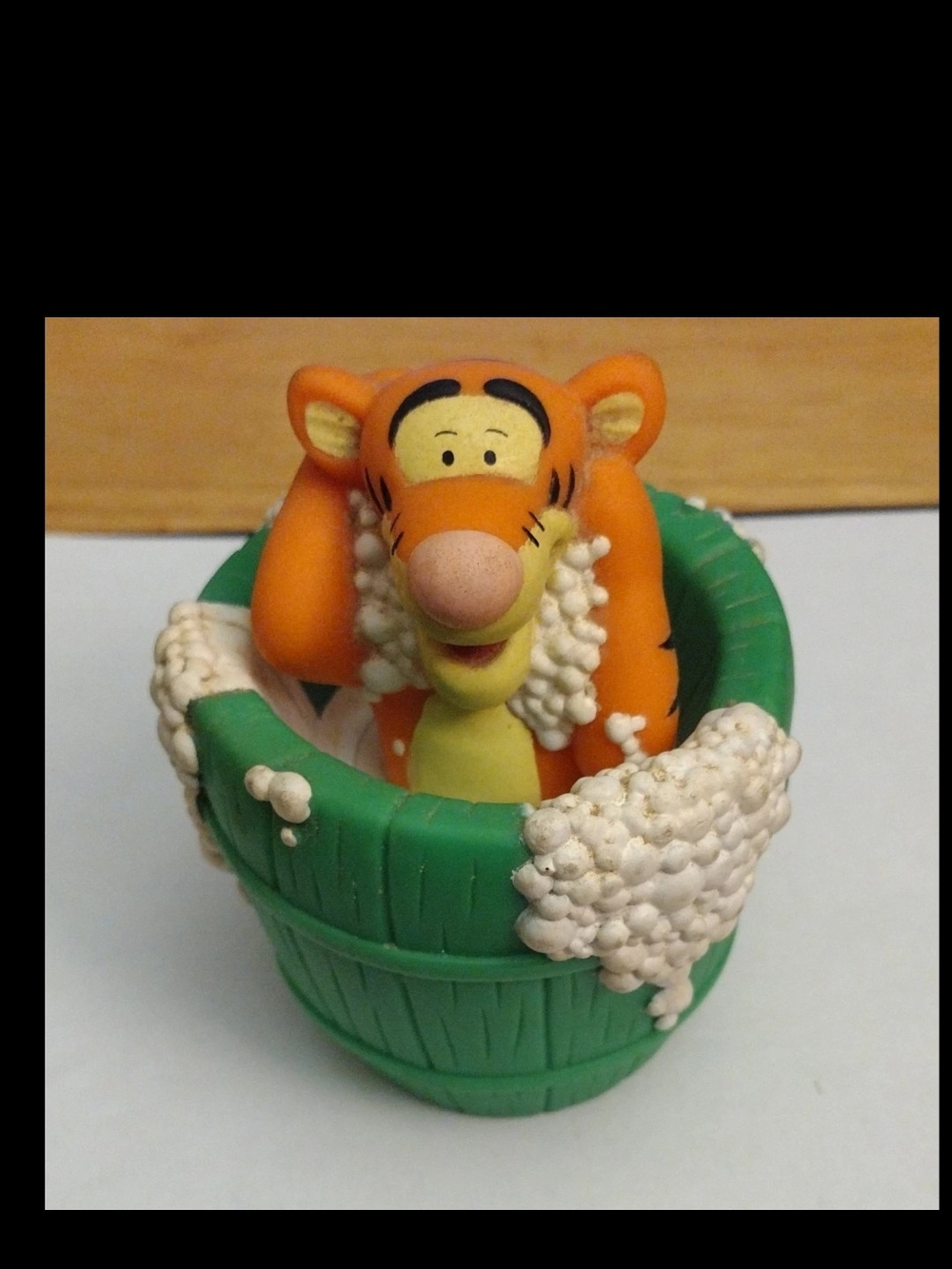 Disney Vintage Winnie the Pooh Tigger in Green Bathtub Figurine, Pop Up Toy